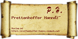 Prettenhoffer Hannó névjegykártya